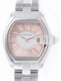 Pink Cartier W62054V3 Mens White Gold Watch