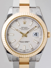 Rolex Datejust Mens 116333ISO White/ Ivory Index Dial Watch