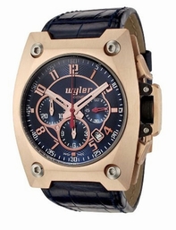 Blue Wyler Geneve 100.2.00.BL1.CBL Mens Solid 18k rose gold, titanium and black carbon fiber Watch