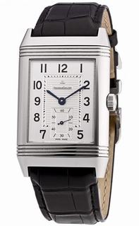 Manual Winding Jaeger LeCoultre Q3738420 Mens Satin Silver with central clous-de-paris guilloche Watches