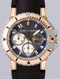 Mens Harry Winston Ocean Collection Z410.MCA44RZC.A Rose Gold and Zalium Watch