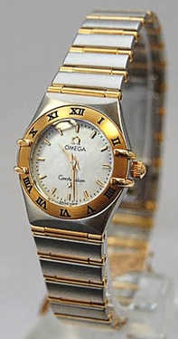 White Mother of Pearl Dial Omega 1262.70.00 Womens Stainless Steel  & 18k Yellow Gold Watch