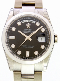 Black Diamonds Rolex 118209 Mens 18kt White Gold Watch