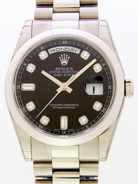 Rolex President Mens 118209BKDP Black Dial Watch