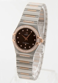 Womens Omega Constellation Ladies 1358.60.00 Stainless Steel & Rose Gold set with Diamonds Watch