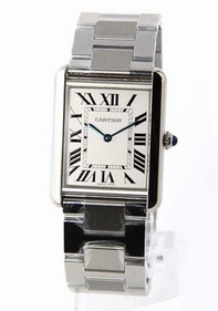 White Cartier W5200014 Mens White Gold Watch