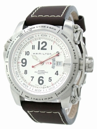 Mens Hamilton Khaki Action H62555753 Round Brushed Stainless Steel Watch