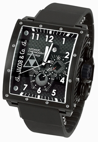 Automatic Jacob & Co. Q2B Mens Black Carbon Fiber Dial Watches