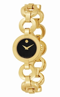 Womens Movado Bela Moda 606262 Gold Plated Stainless Steel Watch