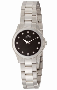 Swiss Quartz  Movado 605963 Womens Black Watches