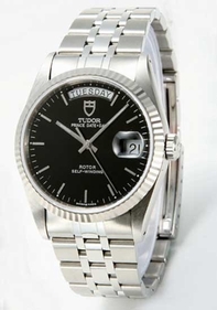 Mens Tudor Glamour Date-Day Lady TD76214BK Stainless Steel Watch