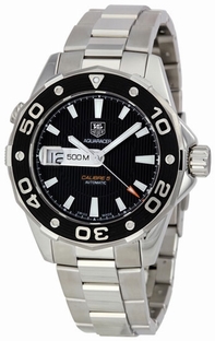 Black Tag Heuer WAJ2114.BA0871 Mens Stainless Steel Watch