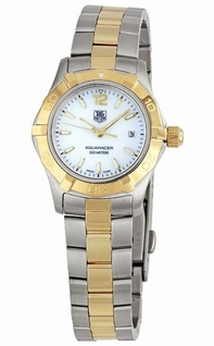 Silver Tag Heuer WAF1424.BB0814 2000 Womens Stainless Steel and Yellow Gold Watch