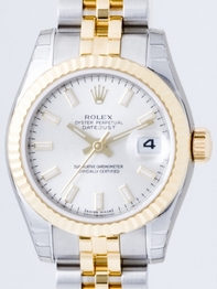 Rolex Datejust Ladies 179173 White Dial Watch