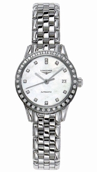 Longines L4.274.0.87.6 White Mother of Pearl Diamond Watch