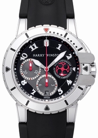 Harry Winston 410-MCA44WZC-K Automatic Zalium and 18K white gold Watch