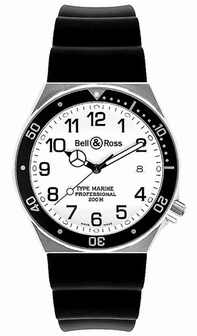 Quartz Bell Ross Type Marine White Mens Watches