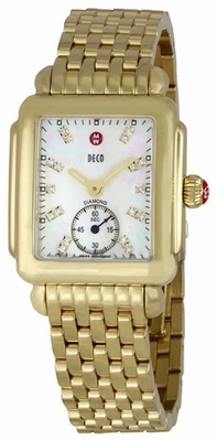 Womens Michele Deco 16 MWW06V000004 Gold-plated Stainless Steel Watch