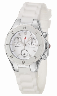 Michele MWW12D000001 White Enameled Arabic Numerals Silver Tone Watch