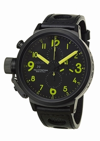 Black Dial With Yellow Luminescent Arabic Numerals U-Boat 50-CAB-Y Mens Stainless Steel Black Ion Plated Watch