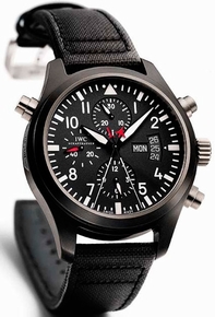 Mens IWC Pilots Double Chrono IW379901 Zirconium Oxide Watch