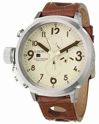 Beige Arabic Numerals  U-Boat 50-CAS-BE-BR-A Mens Stainless Steel Watch