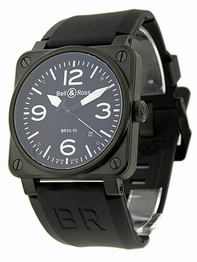 Bell Ross Mens Stainless Steel Watch BR-03-92-CARBON