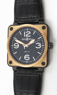 Bell Ross BR01 BR01-92-SR Rose Gold Case Swiss Watch