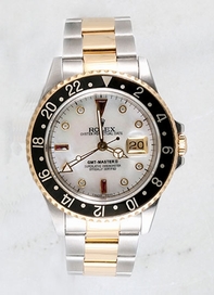 White Rolex 16713 Mens Yellow Gold And Stainless Steel Oyster  Watch