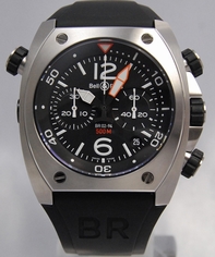 Black Bell Ross BR02-94CHRONOGRAPH Mens Stainless Steel Watch