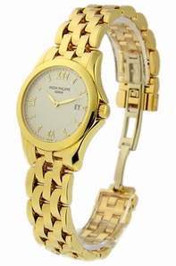 White Patek Philippe 4906/1J Womens Yellow Gold Watch