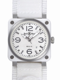 Bell Ross BR03 BR03-92 WHITE CERAMIC White Dial Watch