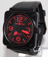 Bell Ross BR01-92 Red Automatic Carbon Finish Stainless Steel Watch