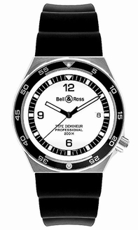 Mens Bell Ross Professional Type Demineur White Stainless Steel Watch