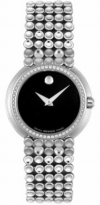 Black Movado 0605372 Womens Stainless Steel Watch