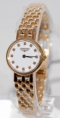 White Diamond Longines L6.107.6.27.6 Womens 18k Rose Gold Watch