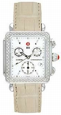 White mother-of-pearl Michele 06A000021 Womens Stainless Steel Watch