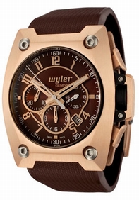 Mens Wyler Geneve Code R 100.2.00.BR2.RBR Rose Gold Watch