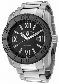 Black Swiss Legend 10059-11-BB Mens Stainless Steel Watch