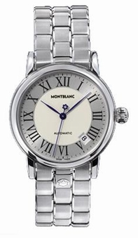 Silver Roman Numeral Montblanc 101645 Mens Steel Watch