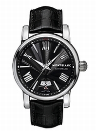 Black Roman Numeral Montblanc 102341 Mens Steel Watch