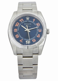 Blue Rolex 114210BLAO Mens Stainless Steel Watch