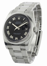 Rolex Datejust Mens 116200BKRO Black Dial Watch