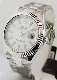 Silver Rolex 116334WSO Mens White Gold Watch