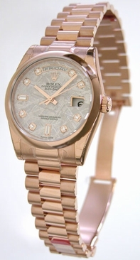 Rolex Mens 18k Rose Gold Watch 118205MTDP