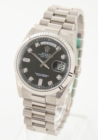 Black Rolex 118239BKDP Mens White Gold Watch