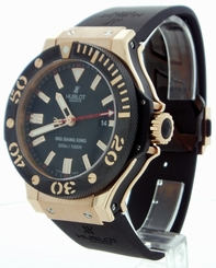 Hublot Mens Black Ceramic with Rose Gold Engraving Watch 322.PM.100.RX