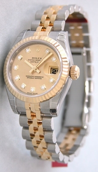 Rolex Womens 18k Gold Bezel Watch 179173CDJ