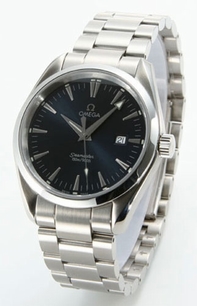 Blue Omega 2517.80 Mens Stainless Steel Watch