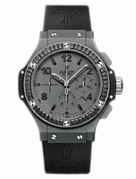 Hublot Mens Tantalum, Brushed finish with screwed down accent With 48 Black Baguette Diamonds Watch 301.AI.460.RX.190